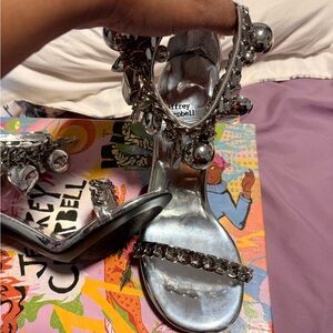 Jeffrey Campbell Metallic Silver Heels